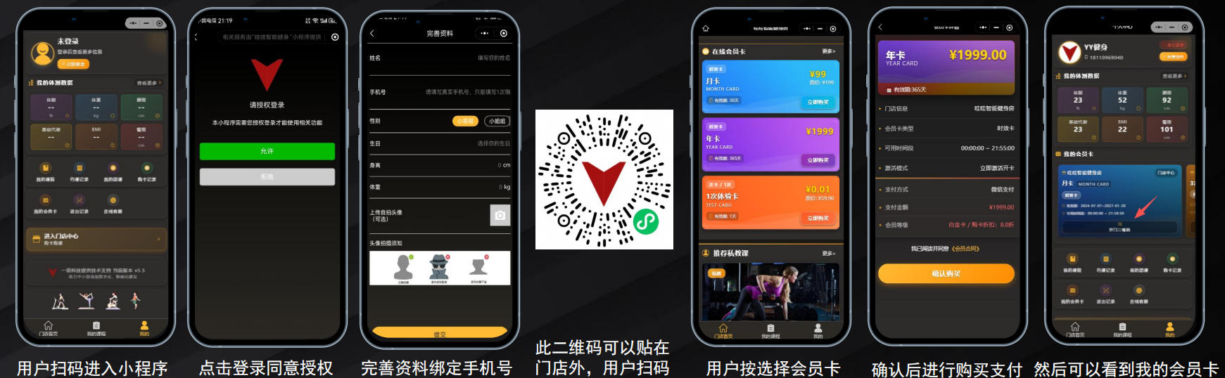 哇哇会员开卡系统 在线支付开卡 开门二维码自助扫码入场